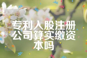 專利入股注冊(cè)公司算實(shí)繳資本嗎