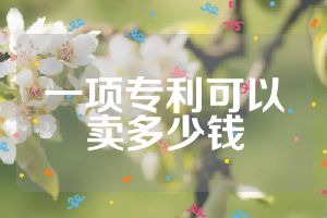 一項(xiàng)專利可以賣多少錢